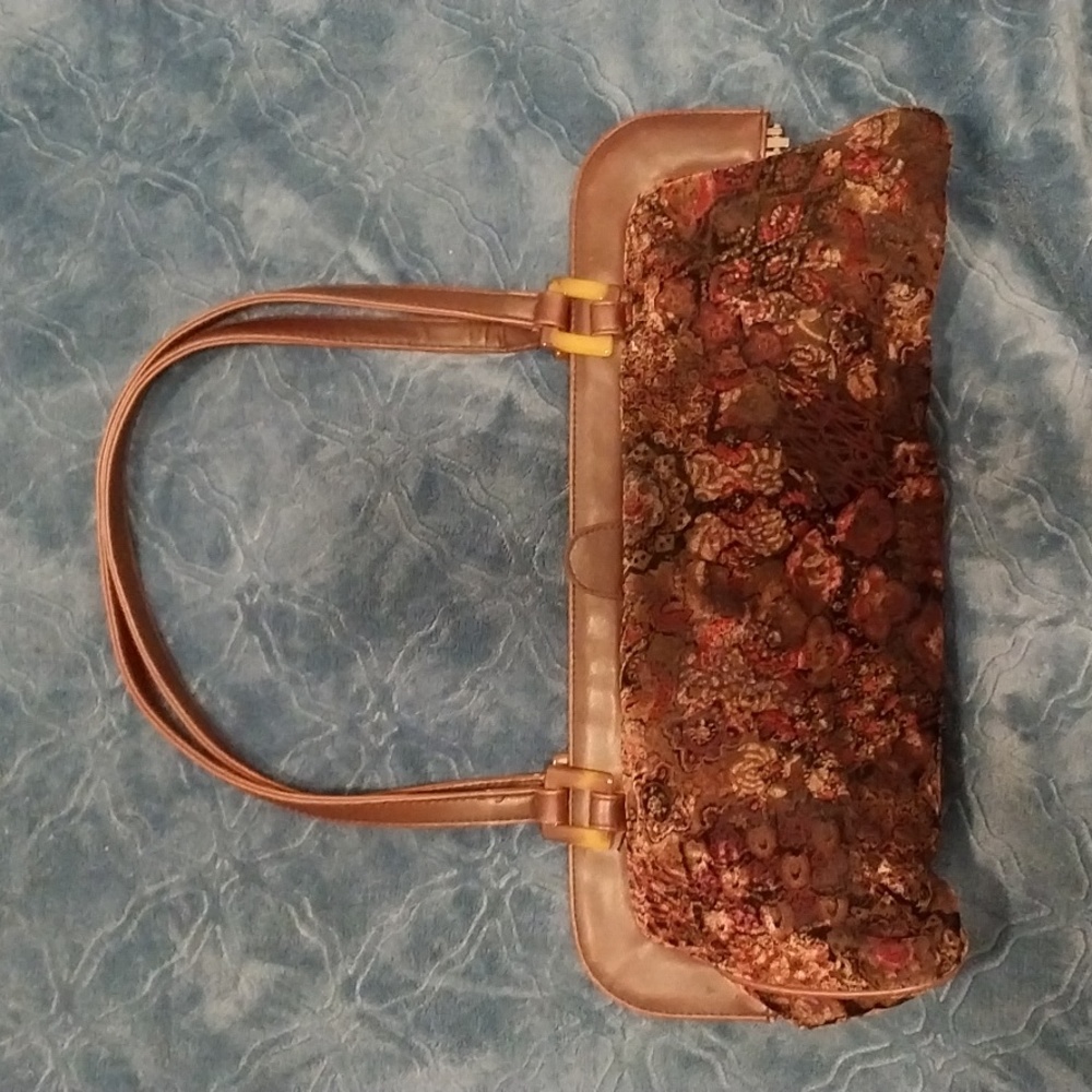 Paradox Brand Velvet and Leather Handbag
